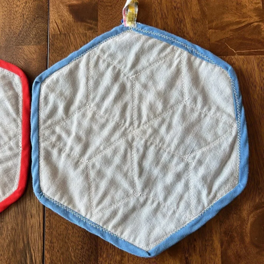 Patriotic Handmade Potholder Hot Pad Trivets Set Of Two